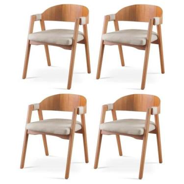 Imagem de Kit 4 Cadeiras para Sala de Jantar Luna - Zurc Decor