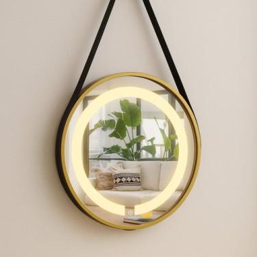 Imagem de Espelho Redondo Iluminado 40cm com Alça Touch 2 Leds com Alça Adnet Re