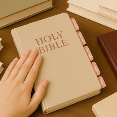 Imagem de Tabs de índice bíblico para mulheres - conjunto rosa pastel de 8 peças, essenciais para organização de estudo da Bíblia