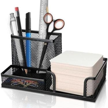 Imagem de ORGANIZADOR de Mesa Aramado Preto Keep | Design Industrial e Moderno | Porta Lápis, Caneta e Acessórios para Home Office/Escritório