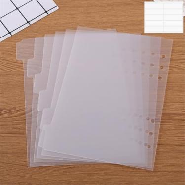 Imagem de Pacote com 10 bolsos de plástico tamanho A5, pastas de PVC à prova d'água, com 6 furos, saco de folhas soltas para fotos, documentos, selos e matrizes (transparente)