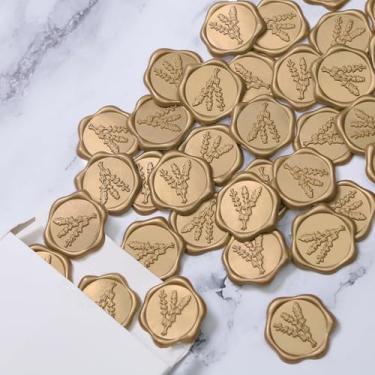 Imagem de 30 peças de adesivos de selo de cera de bronze autoadesivos botânicos ótimos para convite de casamento, presentes de aniversário, cartões comemorativos, decoração de envelope