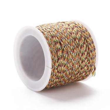 Imagem de 100 jardas 0,8 mm cordão de contas de nylon chinês cordão de macramê rabo de rattail fio de contas para fazer joias, pulseiras da amizade, suprimentos de artesanato DIY (colorido)