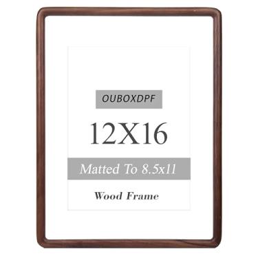 Imagem de OUBOXDPF Porta-retrato 30 x 40 cm de madeira 21 x 28 cm com tapete, molduras de canto arredondado de madeira maciça natural com vidro temperado para pendurar horizontal ou verticalmente
