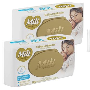 Imagem de Lenço Umedecido Mili Love &amp; Care Premium  2  Pacotes c/ 100  (0% álcool e parabenos)