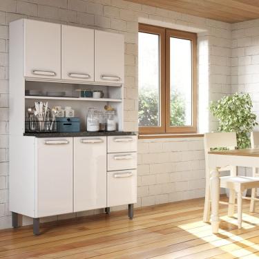 Imagem de Cozinha Compacta Aço 6 Portas 2 Gav Bco Evidence Bertolini Branco