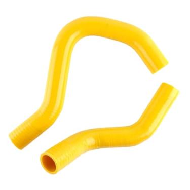 Imagem de XAJINGSU Kit de mangueira de tubo de refrigeração de radiador de silicone 2 peças para Honda Civic Si SiR TYPE-R EP3 K20A 3 camadas (4,5 mm de espessura) 11 cores (amarelo brilhante)