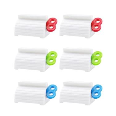 Imagem de Espremedor de pasta de dente, 6 peças espremedores de tubo de pasta de dente, dispensador de pasta de dente multiuso, suporte de pasta de dente rolante