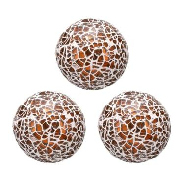 Imagem de AKEIE Conjunto de esferas de vidro premium de 6 cm para decoração de vidro com esferas de mosaico, vasos, centros de mesa, sala de estar, Natal, Dia de Ação de Graças, enfeites de festa de casamento