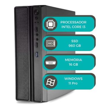 Imagem de Slimdesk MultiPC Intel i3 6ª Geração 16GB RAM SSD 960GB Windows 11 Com