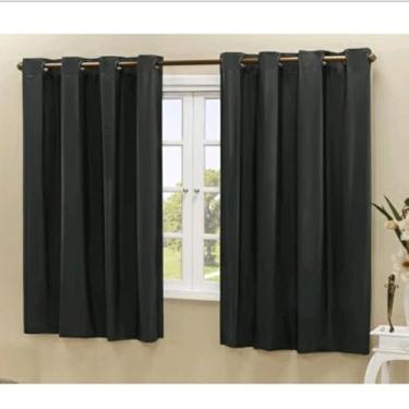 Imagem de Cortina Blackout PVC 2,20 M X 1,30 M Corta a Luz Sala Quarto Cozinha (Preto)