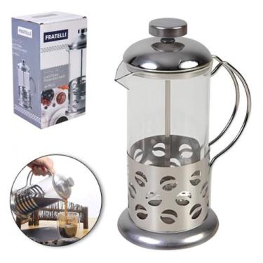 Imagem de Cafeteira francesa / chaleira de vidro 350ml com tampa e base de inox 