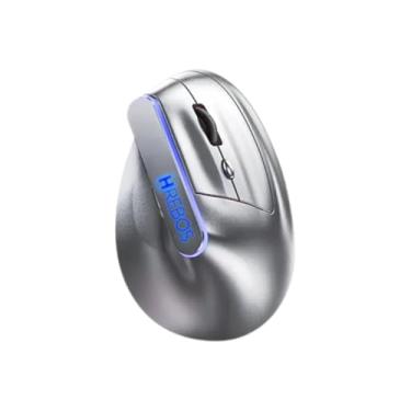 Imagem de Mouse Vertical Ergonômico, Prata, Bluetooth e 2.4G, 6 Botões, 800-1600 DPI, Recarregável 500mAh, Design Ergonômico para Uso Profissional