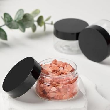 Imagem de Frasco cosmético curto de 30 ml com tampa preta, recipiente transparente para loção creme e produtos de beleza, pote vazio compacto para viagem