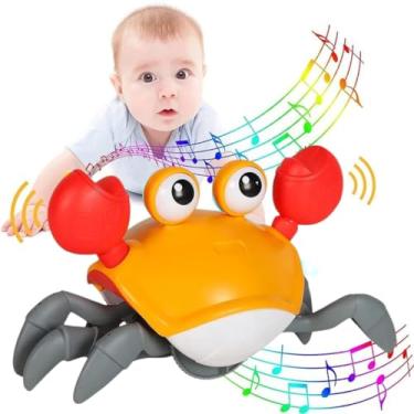 Imagem de Caranguejo Fujão Brinquedo Robô Siri A Pilha Com Indução Sensor Musical Infantil Bebê Carangueijo Criativo Desenvolvimento Crab Toy Brinquedos 0 a 6 meses | Premium MyBrins (Sortido)