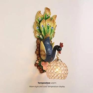 Imagem de Luminária de parede Pavão Criativa Europeia, Arte Contemporânea, Sala de Estar, Quarto, Escritório, Quarto Infantil, Hotel, Villa, Corredor, Luz Decorativa LED (Azul E)