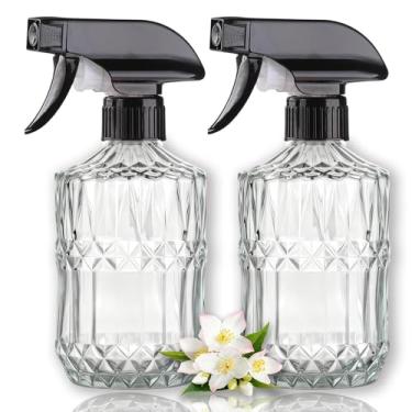 Imagem de HBYCDSTF Frasco de spray portátil de vidro, spray de garrafa de água recarregável de 445 ml, bico ajustável reutilizável, borrifador de plantas para uso interno, spray de plantas para cabelo, limpeza