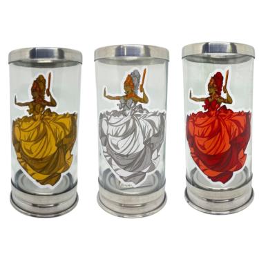 Imagem de Suporte de Vela 7 Dias Iansã 18cm Vidro -Escolha a Cor