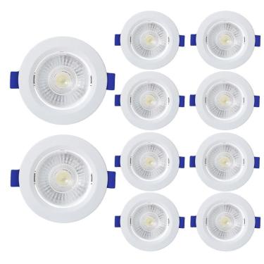 Imagem de Kit 10 Spot De Led Embutir Slim Mr11 Redondo 3W Bivolt 3000K