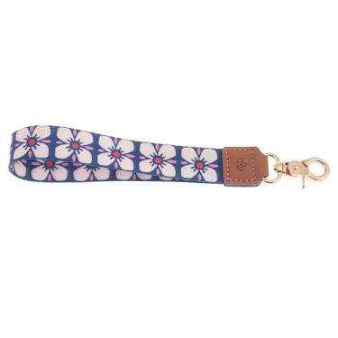 Imagem de Karma, Chaveiros femininos com cordão, chaveiro floral feminino, porta-chaves com alça de pulso de mão para carteiras de chaves, floral retrô