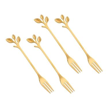 Imagem de 2X Kit Garfos Garfinhos Inox Sobremesa Bolo Doces Petisco 4