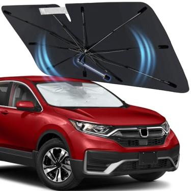 Imagem de Guarda-sol de para-brisa para Honda CRV 2002-2025, guarda-sol de janela frontal de ajuste personalizado com eixo rotativo de 360°, capa de para-sol dobrável para para-brisa de veículo para proteção UV