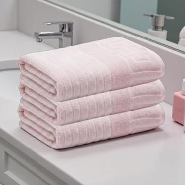 Imagem de Toalha de Rosto Karsten Fio Penteado 3 Peças (Rosa)