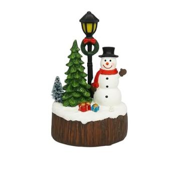 Imagem de Vila Natalina Resina 13cm com LED | Neve e Pinheiro Iluminado | Decoração de Mesa e Vitrine | Presente Mágico