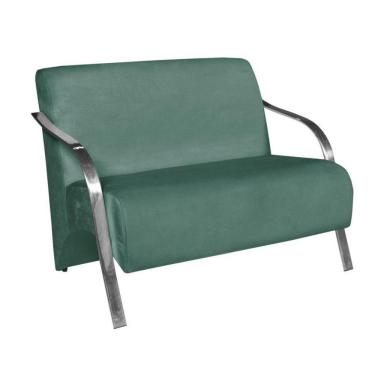 Imagem de Poltrona Namoradeira Vênus Braço Alumínio Tecido Turquesa