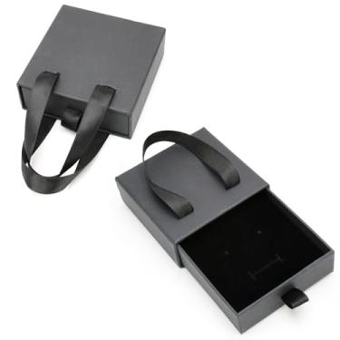 Imagem de Rimoev 2 caixas de presente de joias, caixas de joias de papelão de 8,5 x 9,5 x 3,3 cm, pequenas caixas de presente para joias, caixa de presente de pulseira pequena, caixas de presente de joias de