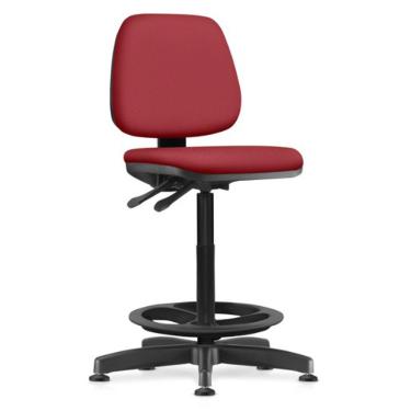 Imagem de Cadeira Caixa Alta Giratória Estofada Work F02 Crepe Vermelho - Lyam Decor