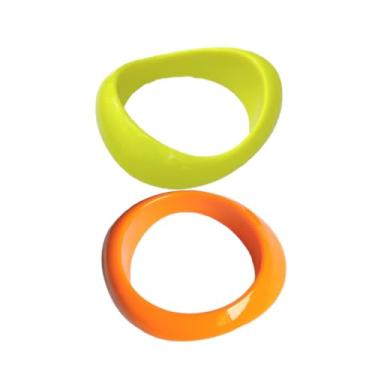 Imagem de Todu Pulseiras de neon dos anos 80 fluorescente cor doce ampla irregular resina acrílica pulseiras grossas pulseiras para mulheres joias vintage de festa, One Size, Sem Pedra Preciosa