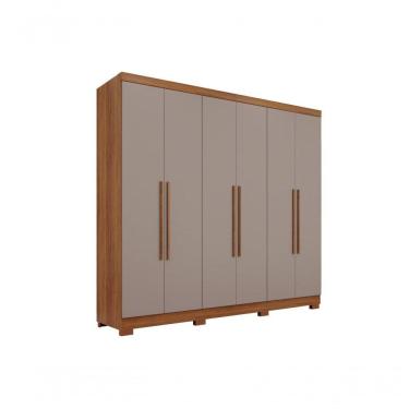 Imagem de Guarda-roupa Coliseu Sem Espelho 6 Portas 4 Gavetas Salleto Cinamomo/off White