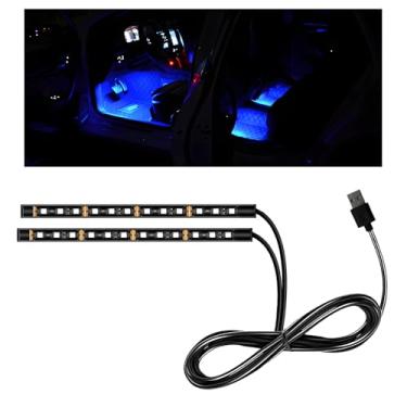 Imagem de MUQIDA Fita de LED para carro, lâmpada de atmosfera interior automotiva de 12 V 24 LEDs com porta USB, faixa decorativa de luz noturna neon ambiente para veículo sob o painel, acessórios universais