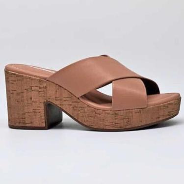 Imagem de Sandália Feminina Moleca Tamanco Salto Médio Confy 5549.100, 37