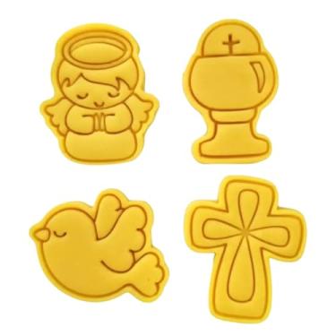 Imagem de Cortador e carimbo de Biscoito para Batismo Conjunto com 4 Peças