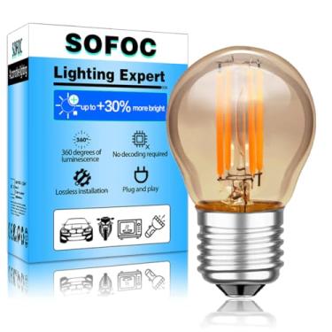 Imagem de SOFOC E27 Base G45G Lâmpada LED 24V DC Luzes solares externas amarelo quente 2200K clássico 4W luz de baixa tensão 400LM alta cor renderização vintage estilo Edison lâmpada não regulável 1 peça