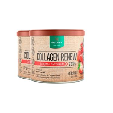 Imagem de Kit 2 Collagen Renew Colágeno Hidrolisado Morango Nutrify 300g