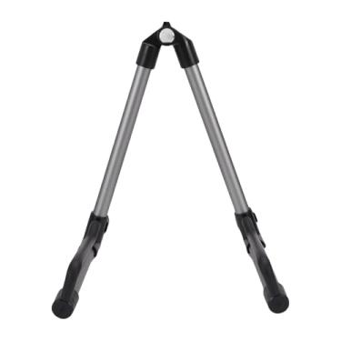 Imagem de RiToEasysports Suporte de Guitarra Em Liga de Alumínio Resistente Dobrável Com Almofadas de Borracha Macia para Guitarra Elétrica Acústica Violino Ukulele, Suporte de Instrumento Universal para Show de Prática de Estúdio (Cinza)