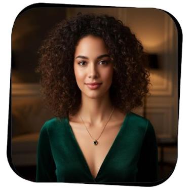 Imagem de Siddhatva Colar de coração banhado a ouro 14 k não manchado para mulheres delicado moderno banhado a ouro pingente colar brincos joias, 19 cm, Latão, Sem Pedra Preciosa