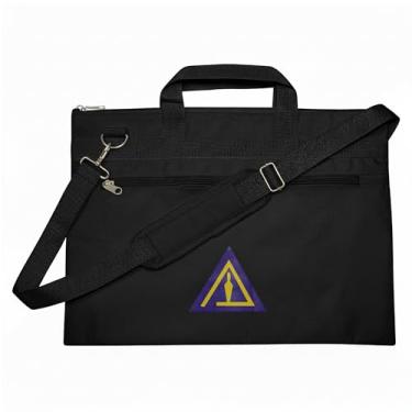Imagem de Sacola Masonic Cryptic Masons Royal & Select preta impressa, leve com mão e ombro | Bolsas maçônicas, Preto, Large