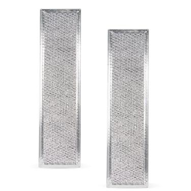 Imagem de 2 peças de filtros de graxa de malha de alumínio de 12 camadas, filtro de graxa de micro-ondas de 10 x 38 cm serve para GE JVB98H1SS, ZVB36SH1SS, JVB67H1BB, JVB67H1WW, ZVB36BH1BB, JVB67H1CC, lavável e