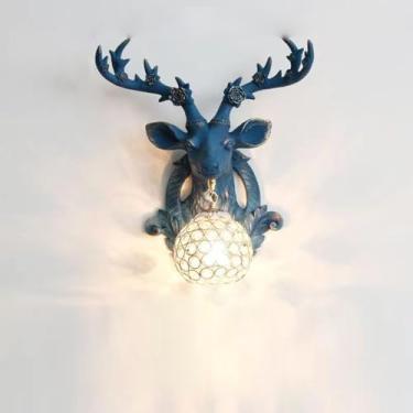Imagem de Luminária de parede contemporânea em formato de veado, ideal para sala de estar, quarto, escritório, casa de campo, hotel, quarto infantil e corredor, com LED (Estilo K)