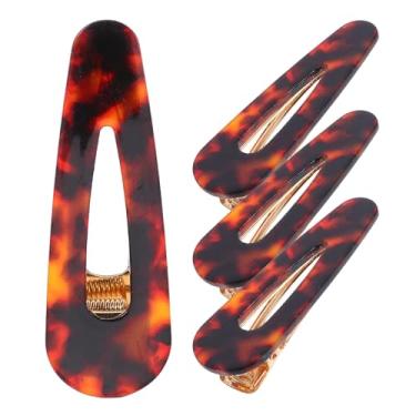 Imagem de FRCOLOR Conjunto de 4 Presilhas de Cabelo Retrô Em Formato de Gota de Água Na Cor Âmbar para Uso Diário Feminino E Infantil.