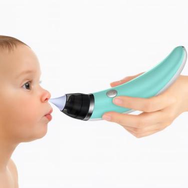 Imagem de Genérico Aspirador Nasal Infantil Elétrico, Verde Água, Plástico ABS, USB Recarregável, Para Bebês 0-36 Meses, Limpeza Nasal com Pano Macio