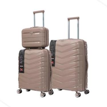 Imagem de Combo Malas Bordo Média + Frasqueira Polipropileno Cadeado TSA Original-Unissex