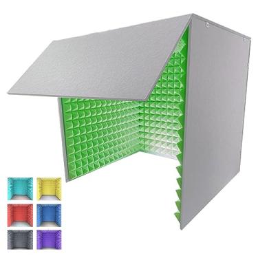 Imagem de JYXYXSCP Estúdio de gravação portátil, cabine de isolamento de microfone, gabinete à prova de som para estúdio doméstico para gravação de música (verde)