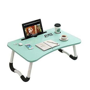 Imagem de Bandeja de cama dobrável para laptop, mesa dobrável na cama, mesa de colo portátil, suporte de mesa dobrável, para trabalhar na cama/sofá/sofá, azul marinho (verde)