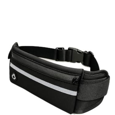 Imagem de Pochete Esportiva Impermeável Slim Fitness – Ideal para Corrida, Academia, Caminhada e Ciclismo – Com Zíper Refletivo, Ajustável, Leve e com Saída para Fone – Masculina e Feminina (PRETO)