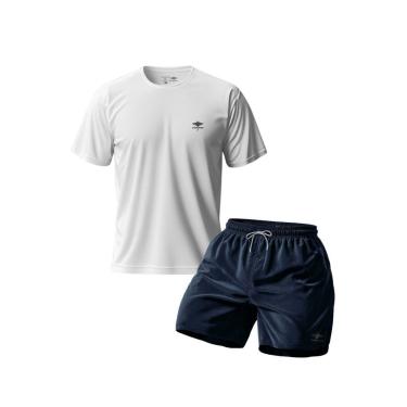 Imagem de Conjunto Camiseta Dry Masculina Raglan E Short Mauricinho Academia Verão Praia Básico-Masculino